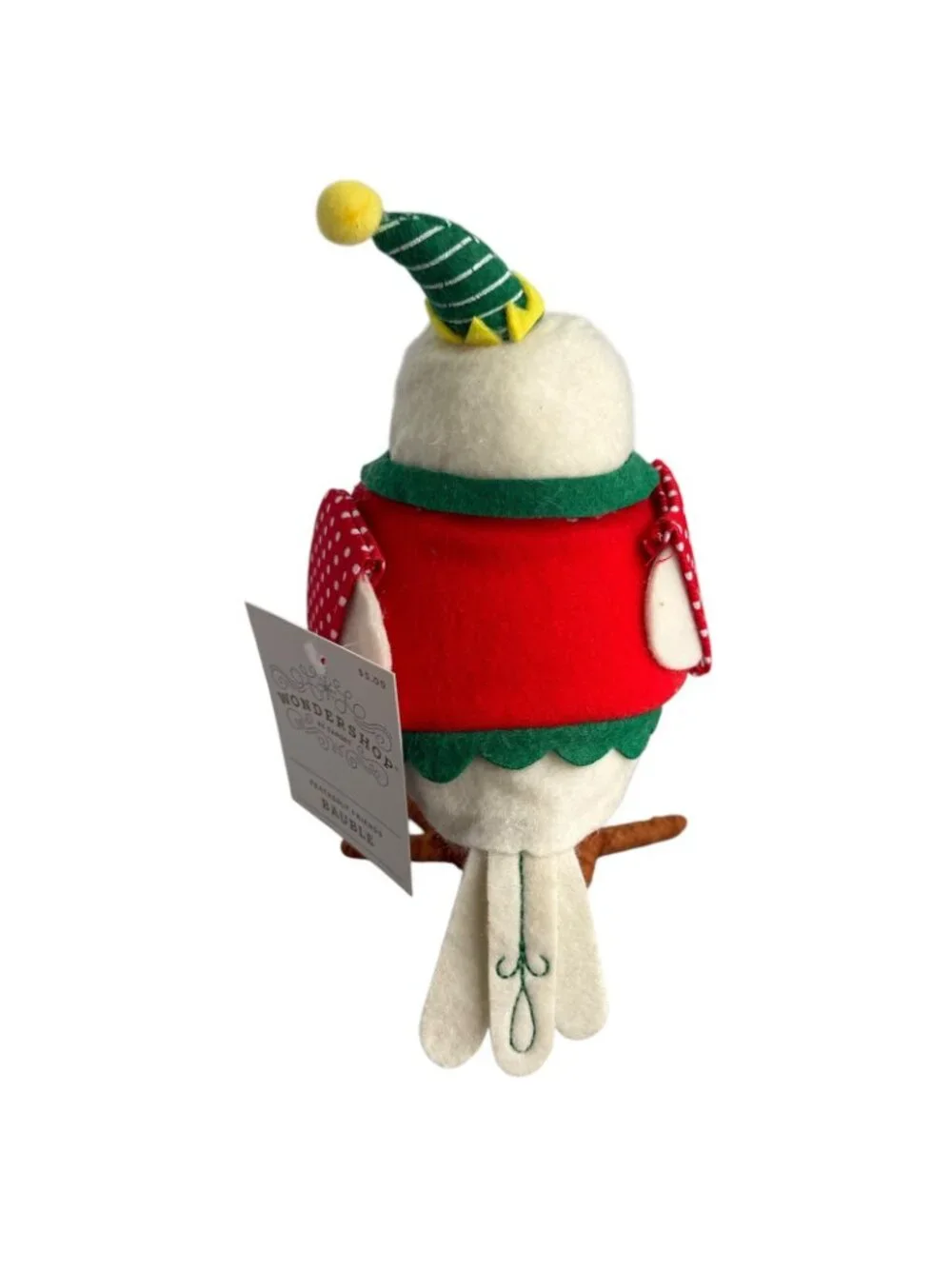 2023 Target Wondershop Featherly Friends Bauble Christmas Fabric Elf Bird NEW